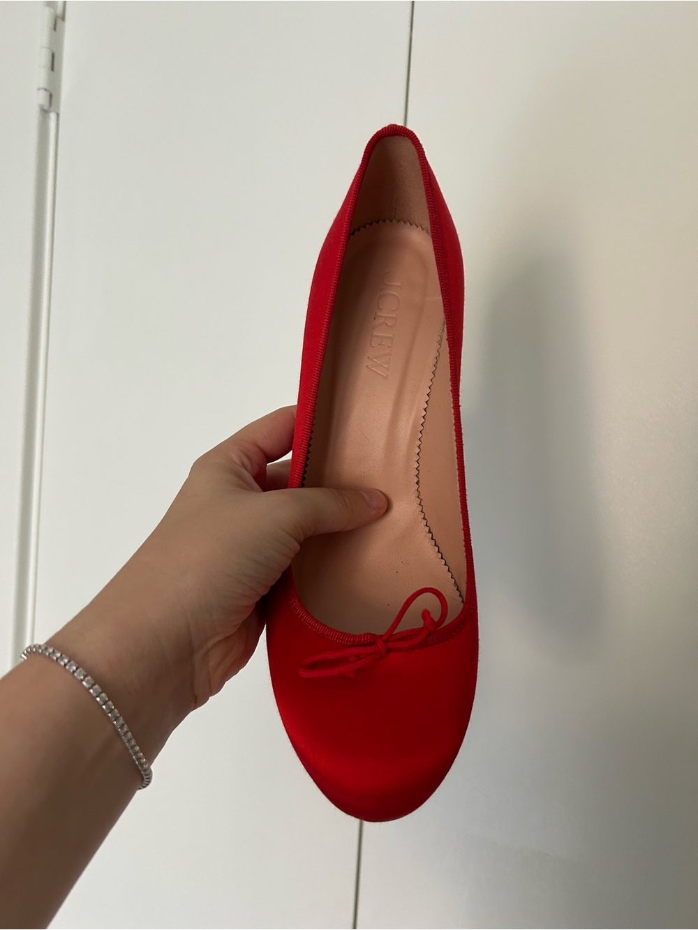 J. Crew Red Ballet Stiletto Pumps with Bow - Picture 5 of 8